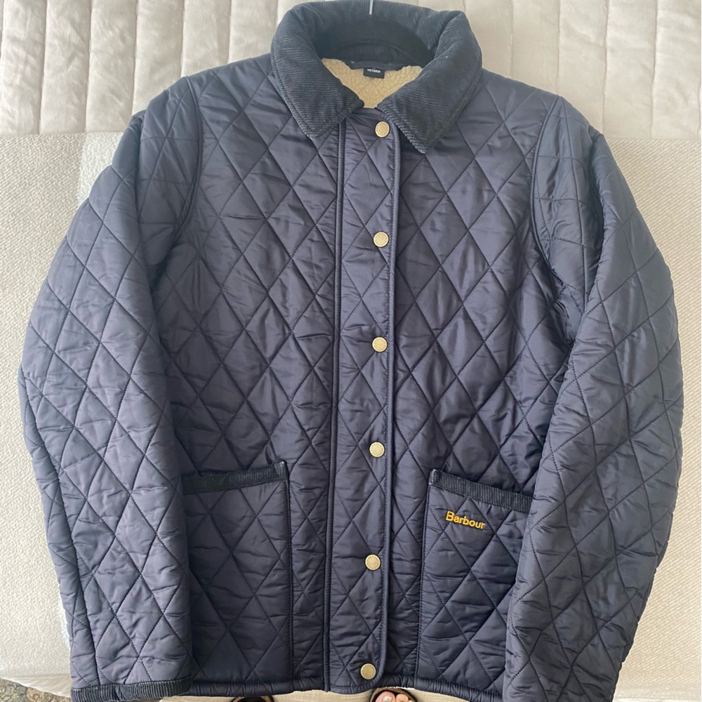 Barbour women’s shearling lined quilted coat size 6